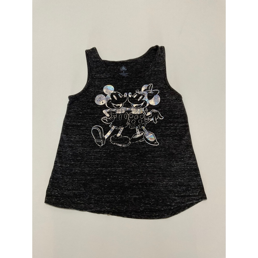 Disney Womens Mickey and Minnie Mouse Holographic Tank Top Gray Medium
